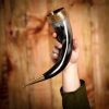 Medieval Viking Drinking Horn with Pure Brass Fittings Handcrafted Genuine Ox Horn