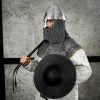 Medieval Fencer's Blackened Buckler Functional Steel Shield