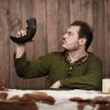 Engraved Stallion Drinking Horn Handcrafted Genuine Ox Horn