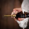 Medieval Viking Gun Powder Horn Functional Genuine Horn Accessory