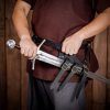 Medieval Leather Sword and Axe Frog Handcrafted from Genuine Leather