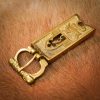 Medieval Closed Thistle Buckle Pure Solid Brass Belt Accessory