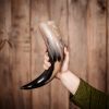 Viking Drinking Horn with Natural Texture Handcrafted Genuine Ox Horn