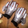 Medieval Fantasy Knight Gauntlets with Suede Leather Gloves