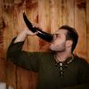 Medieval Viking Drinking Horn with Brass Fittings Handcrafted Genuine Ox Horn