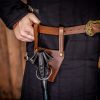 Black Genuine Leather Frog with Steel Ring
