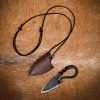 Hand Forged Iron Viking Knife with Genuine Leather Sheath