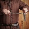 Medieval Rondell Dagger with Genuine Leather Scabbard
