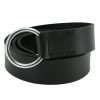 Medieval Leather Belt with Lustrous Steel Ring Buckle