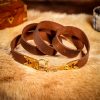 Gothic Leather Belt with Pure Solid Brass Buckle and Chape