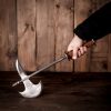 Late Medieval Full Tang Battle Axe with Leather Wrapped Handle