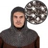 Flat Ring Chainmail Classic Coif, Wedge Riveted, ID 9 mm, Natural