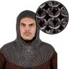 Flat Ring Chainmail Classic Coif, Riveted and Alternating, ID 9 mm, Mild Steel