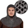 Chainmail Coif Aluminium Round Rings Dome Riveted, Alternating Flat Rings, 10 mm 16gauge, Natural