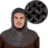Round Ring Chainmail Classic Coif, Riveted and Alternating, ID 9 mm, Black