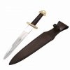 Viking Dagger with Tri Lobed Pure Solid Brass Pommel