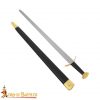 Viking Five-Lobed Sword with Pure Brass Pommel and Scabbard