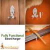 Fully Functional Steel Sword Hanger Handmade Accessory for Decoration