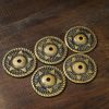 Antique Brass Pentacle Adornments Set of 5 Ideal Leather and Clothing Accessory
