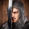 Flat Ring Chainmail Classic Coif, Wedge Riveted, ID 9 mm, Natural