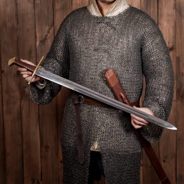 Medieval Type XI Oakeshott Typology Sword with Leather Scabbard