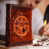 Fleur de Lis Navigation Compass Handcrafted Genuine Leather Journal Diary Notes