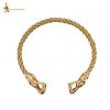 Viking Fenrir Wolf Torc Pure Solid Brass Neck Ring