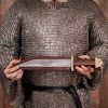 Viking Seax Dagger with Leather Scabbard