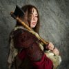 Single Viking Leather Pauldron With Yggdrasil Mjolnir Embossing