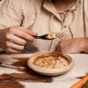 Viking Feast Wooden Wide Bowl Hand Crafted Useful Hardwood Cutlery