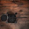 Cooking Pan with Long Handle Hand Forged Iron Camping Accessory