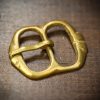 Late Medieval Small Pure Brass Belt Buckle Functional Set of 5