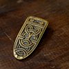 Ornate Celtic Antiqued Brass Viking Belt End Chape Functional Belt Accessory