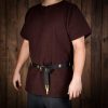 Medieval Leather Belt with Pure Brass Details
