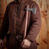 Hand Forged Viking Bearded Axe with Leather Sheath