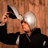 Medieval Klappvisor Bascinet Helmet with Padded Liner