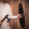 Viking Wooden Red Combat Shield with Steel Fittings and Umbo
