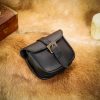 Handmade Leather Belt Bag with Antique Brass Celtic Buckle