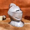 Renaissance Closed Helmet with Integrated Bevor Movable Visor 16 gauge