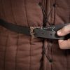 Medieval Genuine Leather Belt Viking Knot Work on Antiqued Brass Fittings