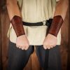 Genuine Leather Bracers with Embossed Fantasy Dragon Design