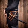 Medieval Leather Sword and Axe Frog Handcrafted from Genuine Leather