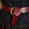 Handcrafted Fantasy Leather Belt with Pure Brass Ring Buckle