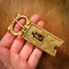 Medieval Closed Thistle Buckle Pure Solid Brass Belt Accessory