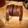 Gothic Leather Belt with Pure Solid Brass Buckle and Chape
