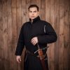 Leather Belt with Lustrous Steel Ring Genuine Leather Sword Hanging Belt