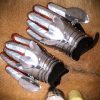 Medieval Fantasy Knight Gauntlets with Suede Leather Gloves