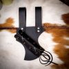 Black Genuine Leather Frog with Steel Ring