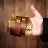 Medieval Leather Belt with Pure Brass Buckle and Chape