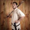 Leather Belt with Lustrous Steel Ring Genuine Leather Sword Hanging Belt